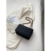 Black Chain Flap Crossbody Bag