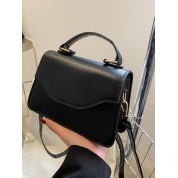 Black Leather Messenger Bag For Women