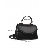 Black Leather Messenger Bag For Women