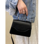 Black Leather Messenger Bag For Women