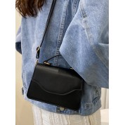 Black Leather Messenger Bag For Women