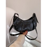 Small Black Studded Crossbody Bag