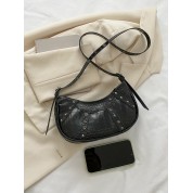 Small Black Studded Crossbody Bag