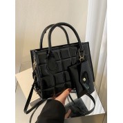 Black Leather Tote Bag Purse