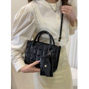 Black Leather Tote Bag Purse