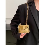 Leather Gold Chain Crossbody Bag