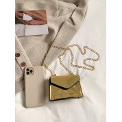 Leather Gold Chain Crossbody Bag