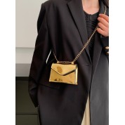 Leather Gold Chain Crossbody Bag