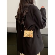 Leather Gold Chain Crossbody Bag