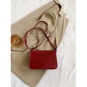 Red Crossbody Bag With Gold Chain