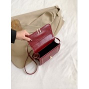 Red Crossbody Bag With Gold Chain