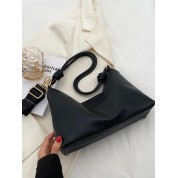 Black Leather Tote Hobo Bag