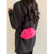 Hot Pink Quilted Crossbody Bag