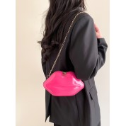 Hot Pink Quilted Crossbody Bag