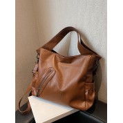 Brown Tote Bag With Zipper