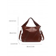 Brown Tote Bag With Zipper