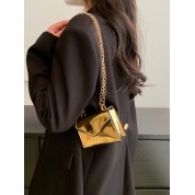 Leather Gold Chain Crossbody Bag