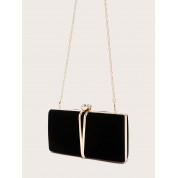 Black Evening Bag Silver Chain