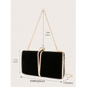 Black Evening Bag Silver Chain