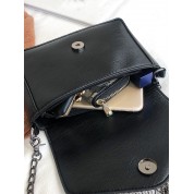 Black Studded Flap Crossbody Bag