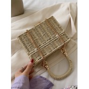 Top Handle Bag With Chain