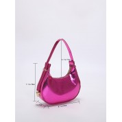 Pink Leather Hobo Tote Bag