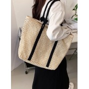 Striped Rope Handle Beach Bag