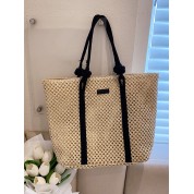 Striped Rope Handle Beach Bag