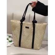 Striped Rope Handle Beach Bag