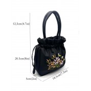 Bucket Bag Drawstring Backpack Black