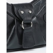 Black Leather Studded Shoulder Bag