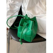 Soft Leather Drawstring Bucket Bag