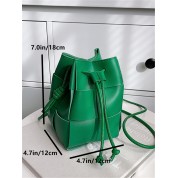 Soft Leather Drawstring Bucket Bag