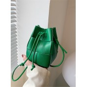 Soft Leather Drawstring Bucket Bag