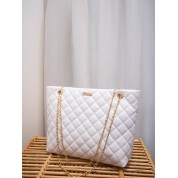 Quilted Leather Tote Shoulder Bag