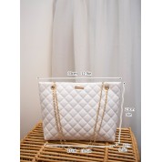 Quilted Leather Tote Shoulder Bag