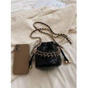 Quilted Leather Shoulder Bag With Chain Strap