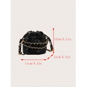 Quilted Leather Shoulder Bag With Chain Strap