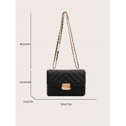 Black Chain Flap Crossbody Bag