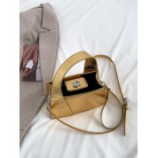 Gold Metallic Leather Shoulder Bag