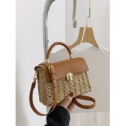 New Look Straw Striped Beach Bag