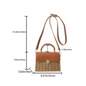 New Look Straw Striped Beach Bag