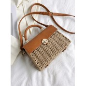 New Look Straw Striped Beach Bag