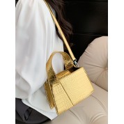 Gold Metallic Leather Shoulder Bag