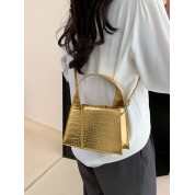 Gold Metallic Leather Shoulder Bag