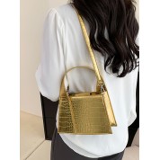 Gold Metallic Leather Shoulder Bag