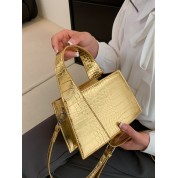 Gold Metallic Leather Shoulder Bag