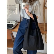 Cute Black Canvas Tote Bag