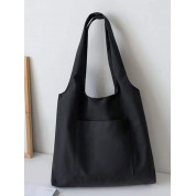 Cute Black Canvas Tote Bag