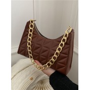 Brown Shoulder Bag With Chain